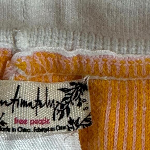 Free People Intimately Striped Pink Chevron Knit Elastic Bike Shorts- Size Small - Picture 6 of 9